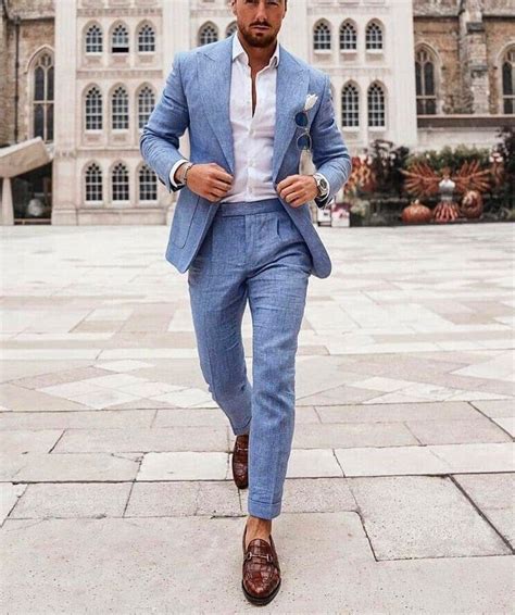 royal blue linen suit men.